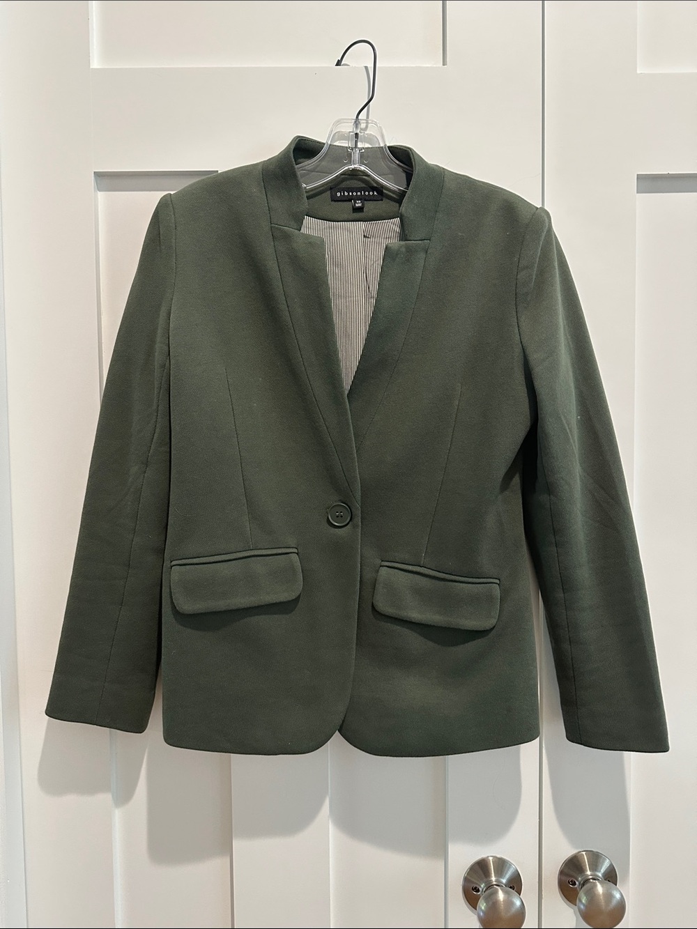 Gibsonlook green notch collar blazer XS